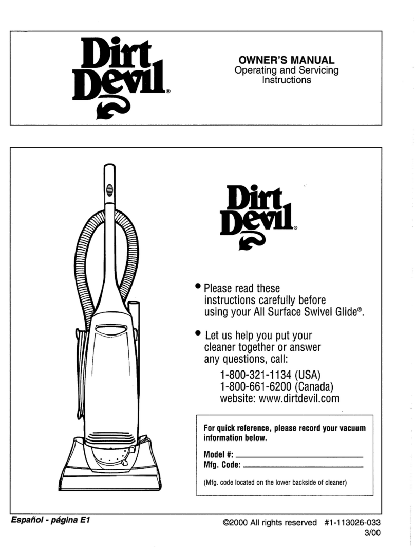 Dirt Devil Vacuum Cleaner Manual de usuario