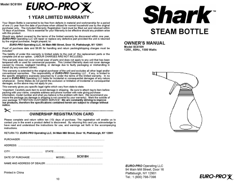 Shark SC618H Manual de usuario