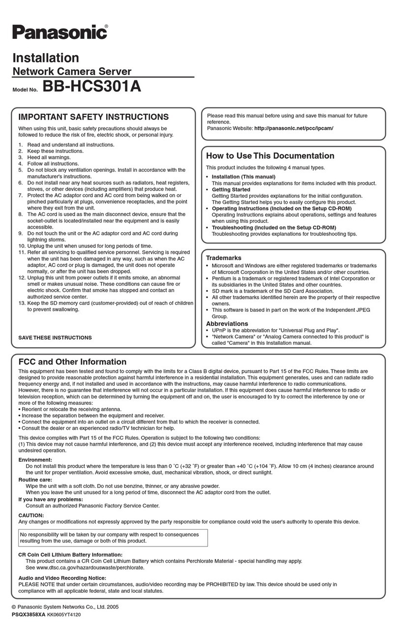 Panasonic BB-HCS301A - Network Camera Server Manual de usuario