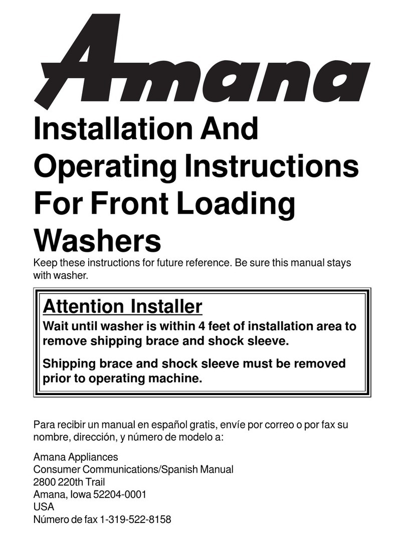 Amana Front Loading Washers Manual de usuario