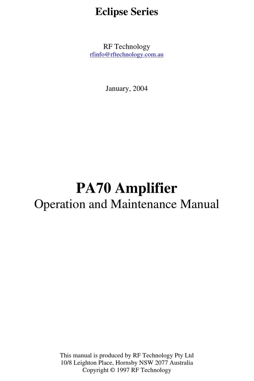 RF Technology Eclipse PA70 Manual de usuario