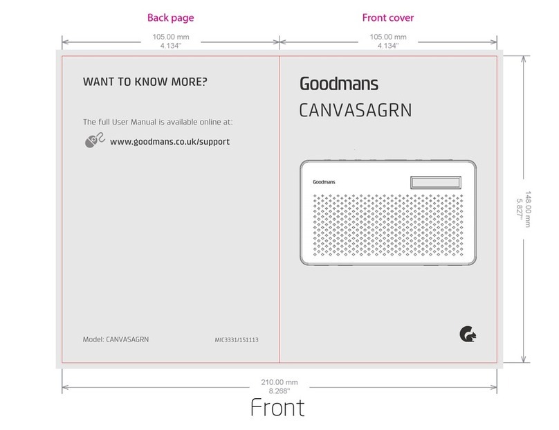 Goodmans CANVASAGRN Manual de usuario Goodmans CANVASAGRN Manual de usuario