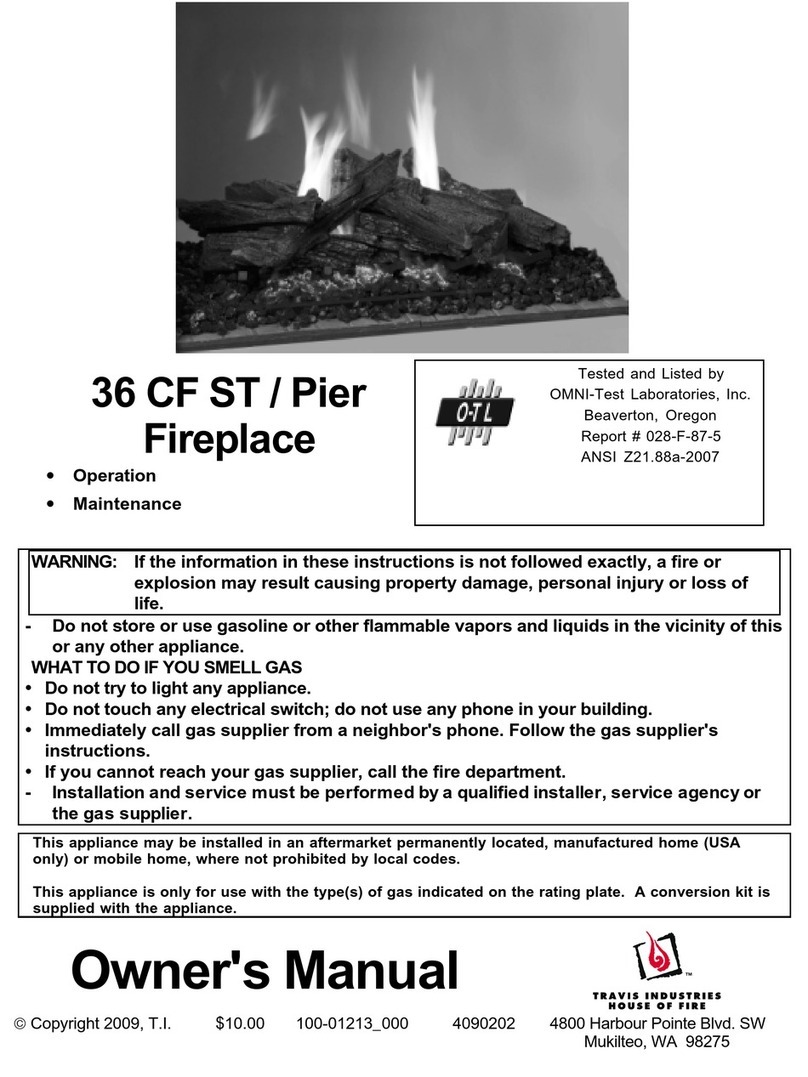 Travis Industries 36 CF ST Manual de usuario