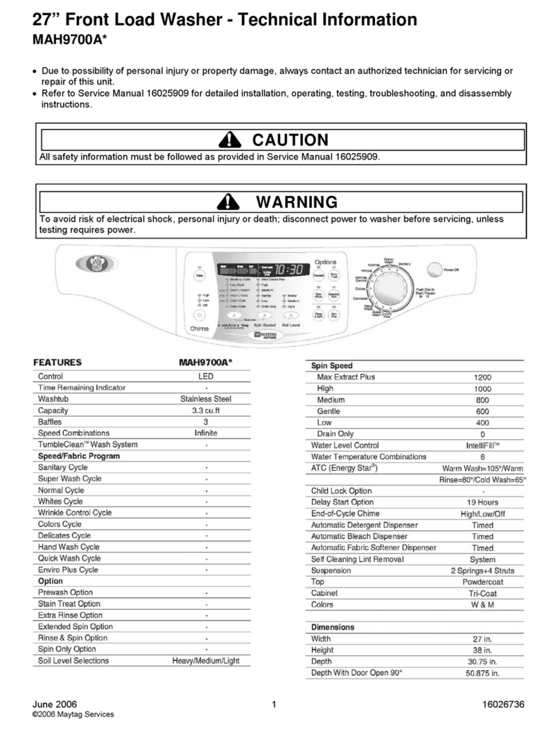 Maytag MAH9700A Series Manual