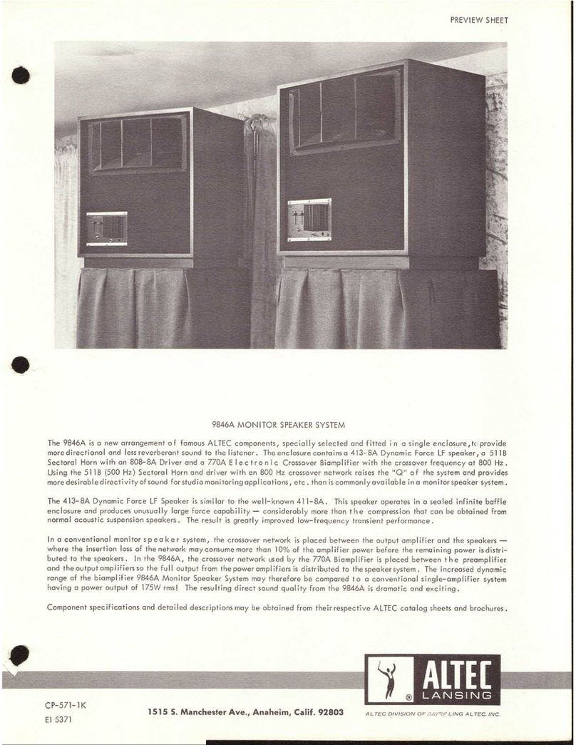 Altec Lansing 9846A SPEAKER SYSTEM Manual de usuario