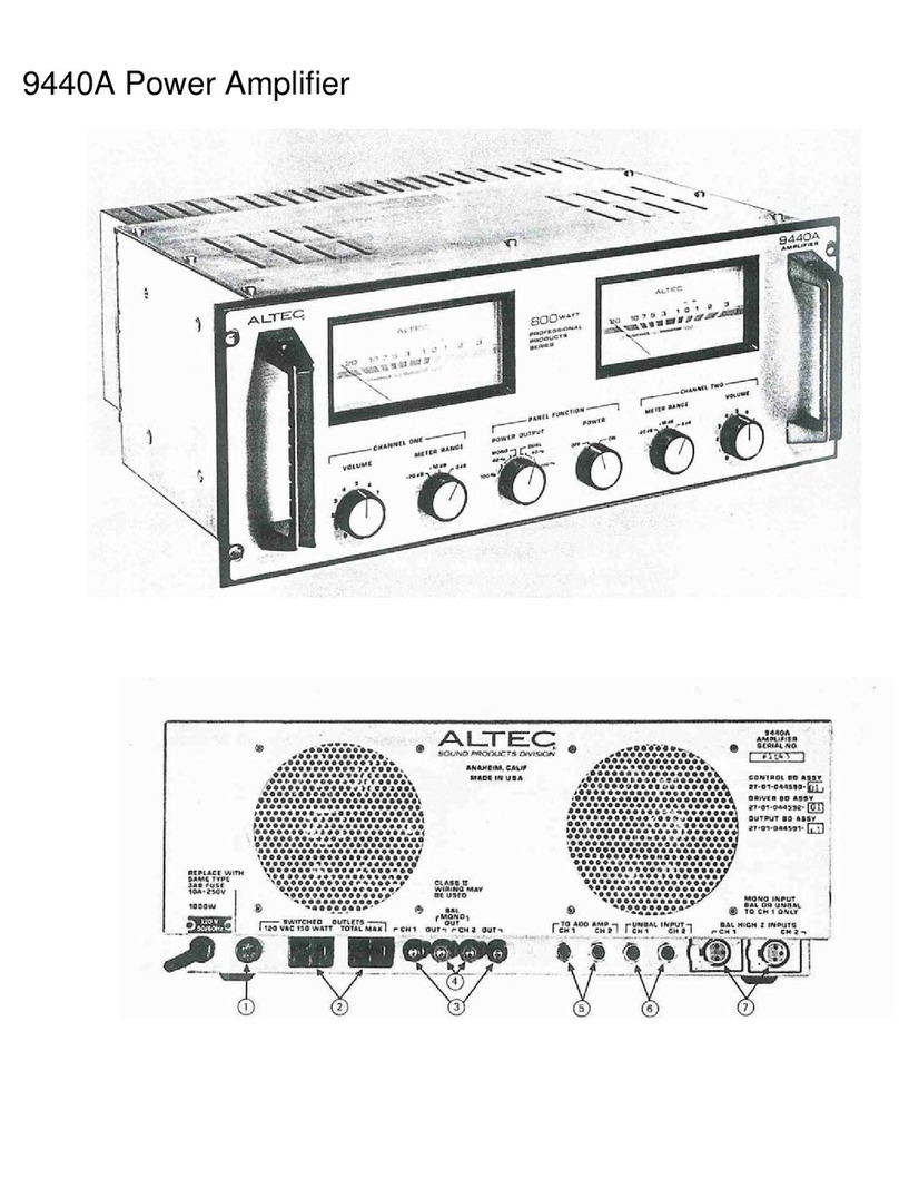 Altec 9440A POWER AMPLIFIER Manual de usuario