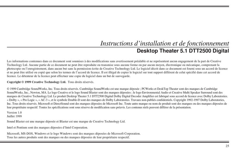 Creative DESKTOP THEATRE 5.1 DTT2500 DIGITAL Manual de instrucciones