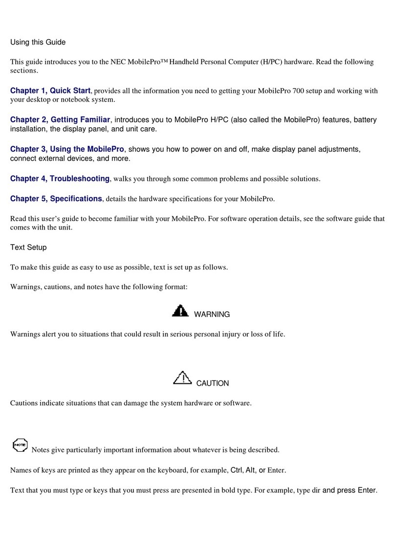 NEC 700 Manual de usuario