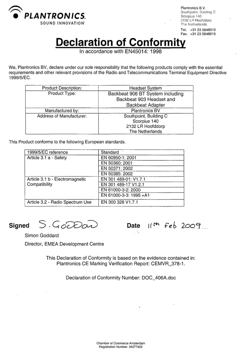 Plantronics BackBeat 903 Guía de referencia