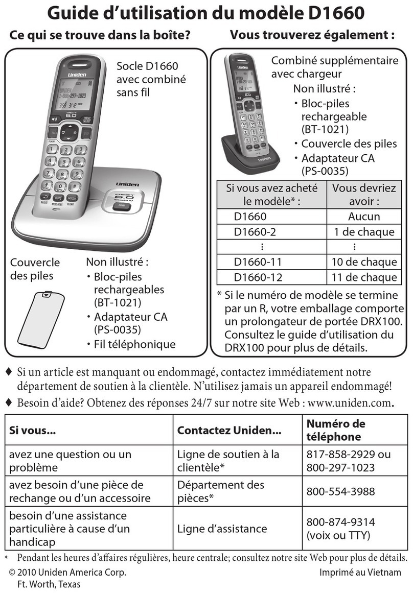 Uniden D1660 Manual de servicio