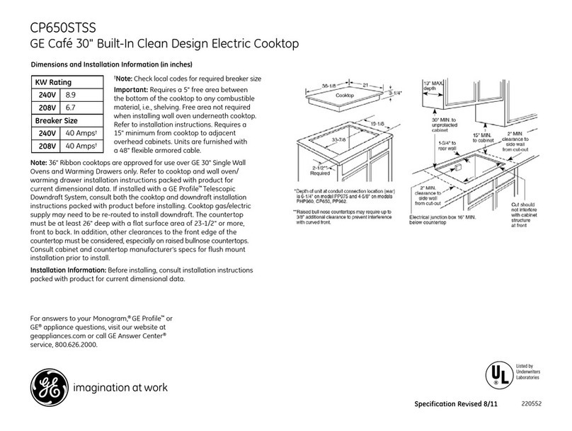 GE Cafe CP650STSS Manual