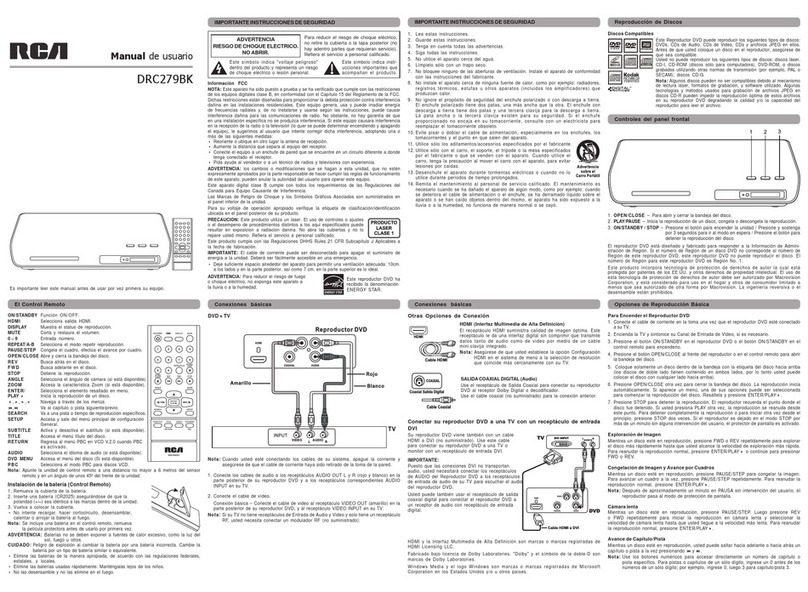 RCA DRC279BK Manual de instrucciones