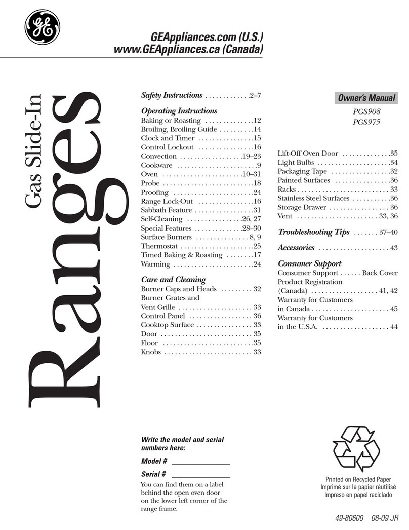 GE PGS908BEMBB Manual de usuario GE PGS908BEMBB Manual de usuario