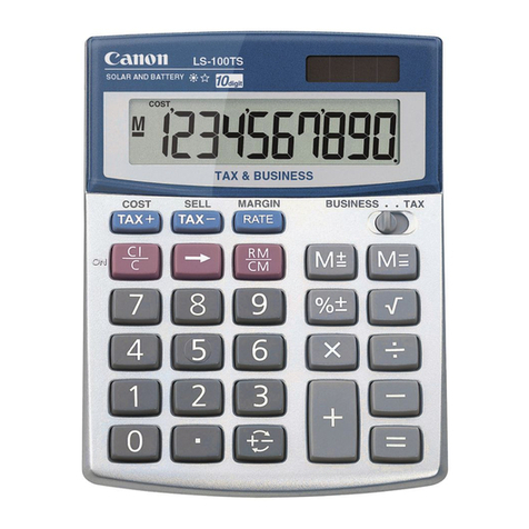 Canon LS-100TS - Basic Calculator Manual de usuario Canon LS-100TS - Basic Calculator Manual de usuario
