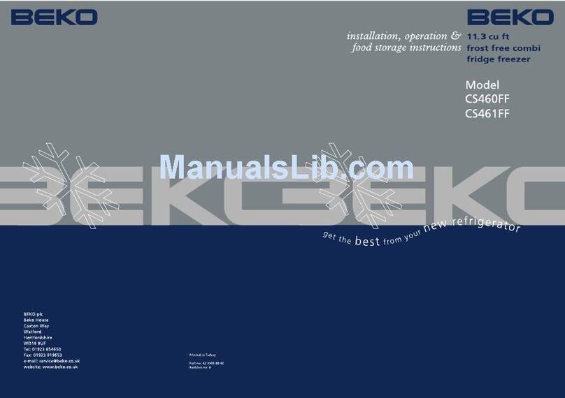 Beko CS460FF Manual del propietario Beko CS460FF Manual del propietario