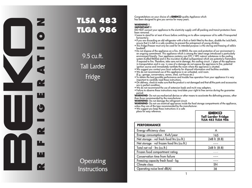 Beko TLSA483 Manual de usuario