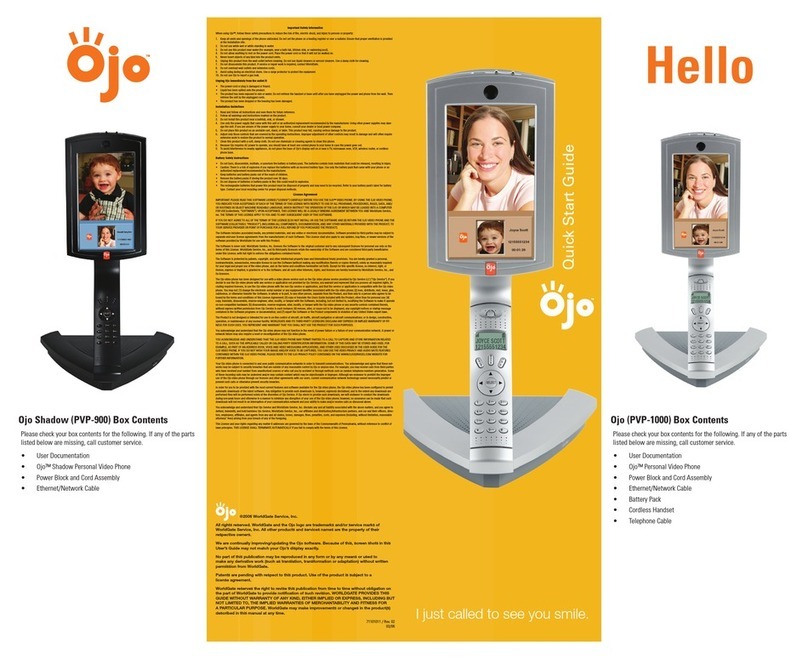 WorldGate Ojo Hoja de instrucciones