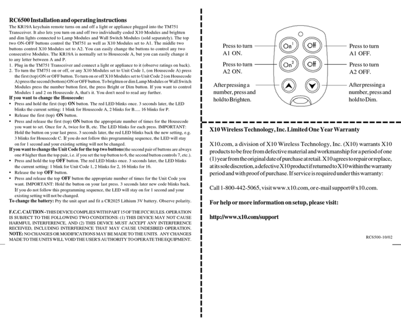 X10 RC6500 Manual de usuario