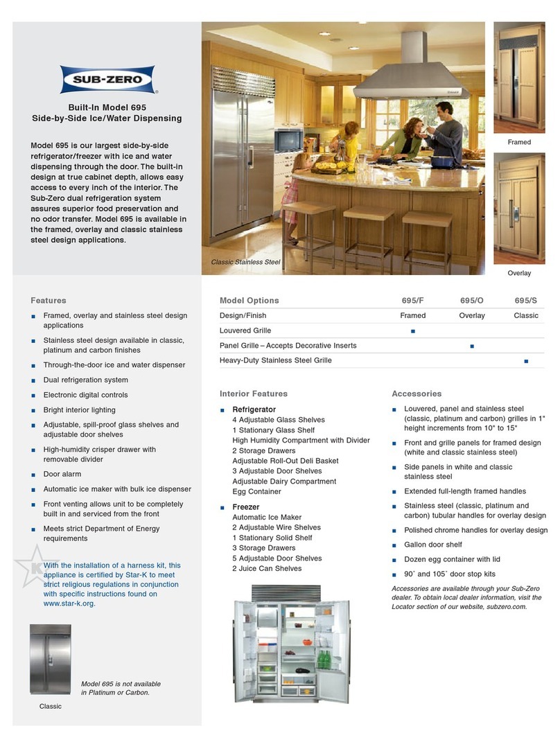 Sub-Zero 695 Manual de usuario Sub-Zero 695 Manual de usuario