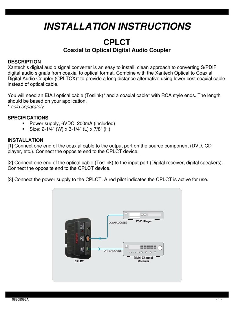 Xantech CPLCT Manual de usuario