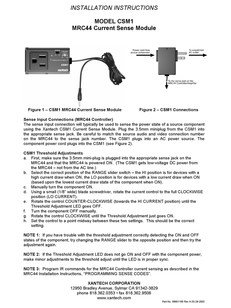 Xantech CSM1 Manual de usuario