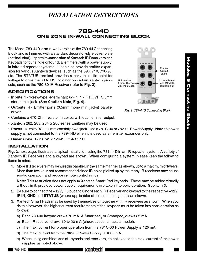 Xantech 789-44D Manual de usuario