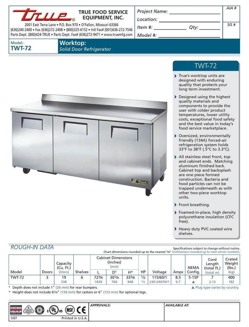 True TWT-72 Manual de usuario