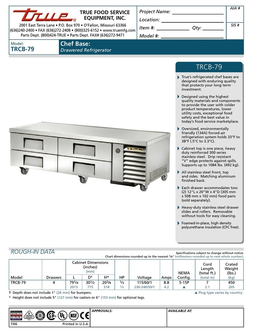 True TRCB-79 Manual de usuario