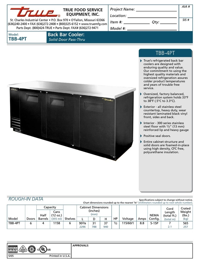 True TBB-4PT Manual de usuario