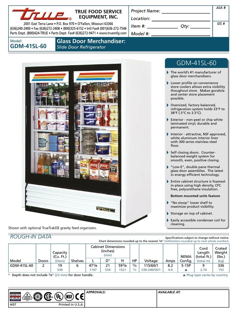 True GDM-41SL-60 Manual de usuario
