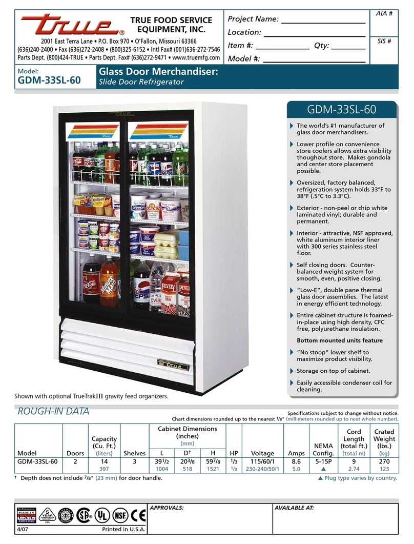 True GDM-33SL-60 Manual de usuario