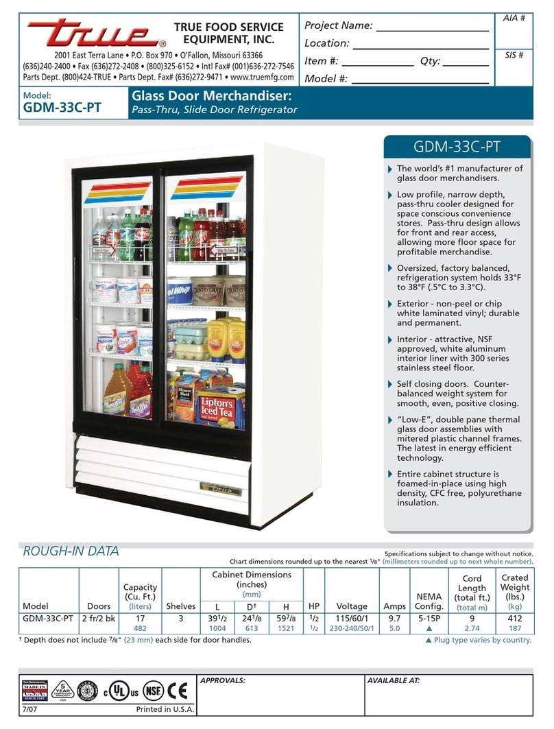 True GDM-33C-PT Manual de usuario