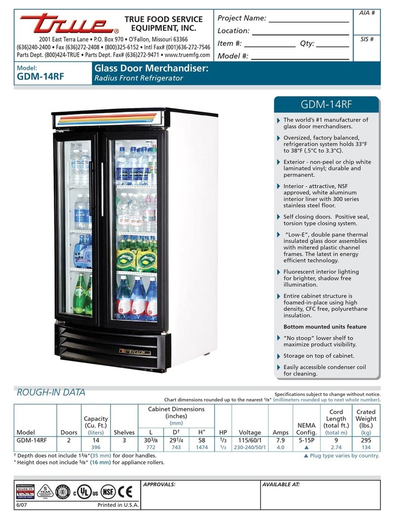 True GDM-14RF Manual de usuario