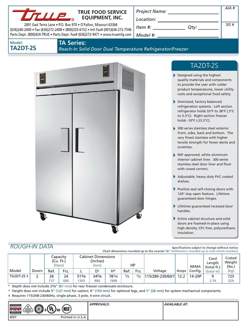 True TA2DT-2S Manual de usuario