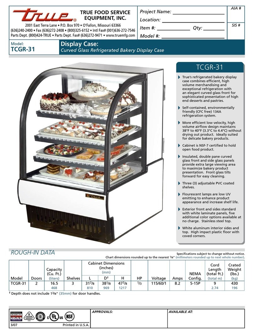 True TCGR-31 Manual de usuario