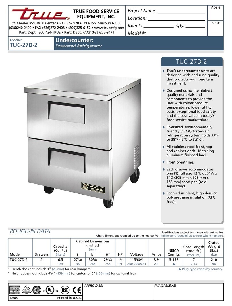 True TUC-27D-2 Manual de usuario