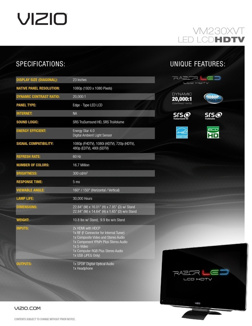 Vizio VM230XVT - XVT-Series 1080p LED LCD HDTV Manual de usuario