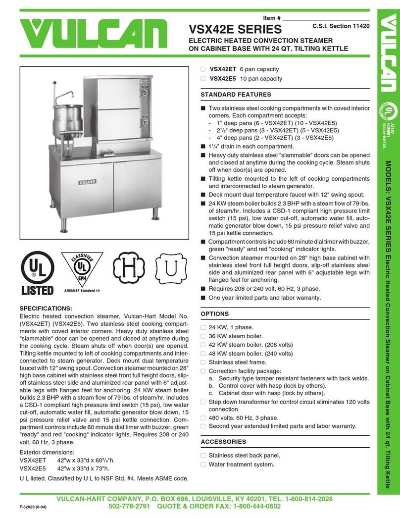 Vulcan-Hart VSX42ET Manual de usuario