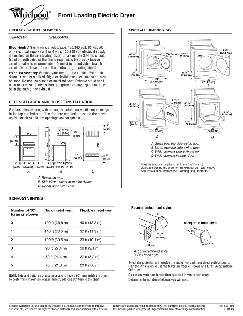 Whirlpool WED5590 Guía del usuario Whirlpool WED5590 Guía del usuario