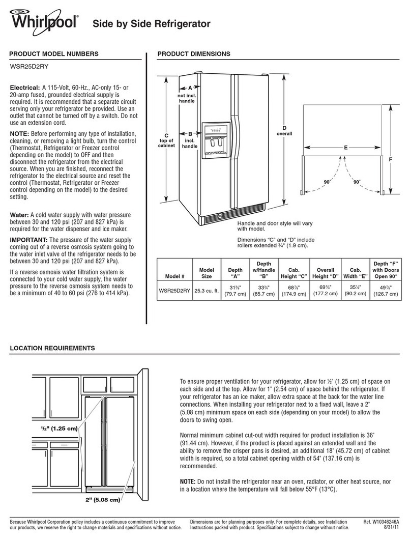 Whirlpool WSR25D2RYY Guía del usuario Whirlpool WSR25D2RYY Guía del usuario