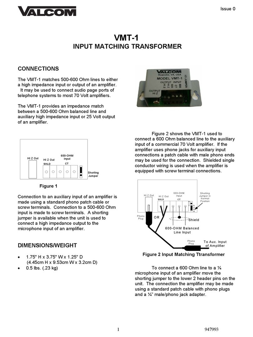 Valcom VMT-1 Manual de usuario