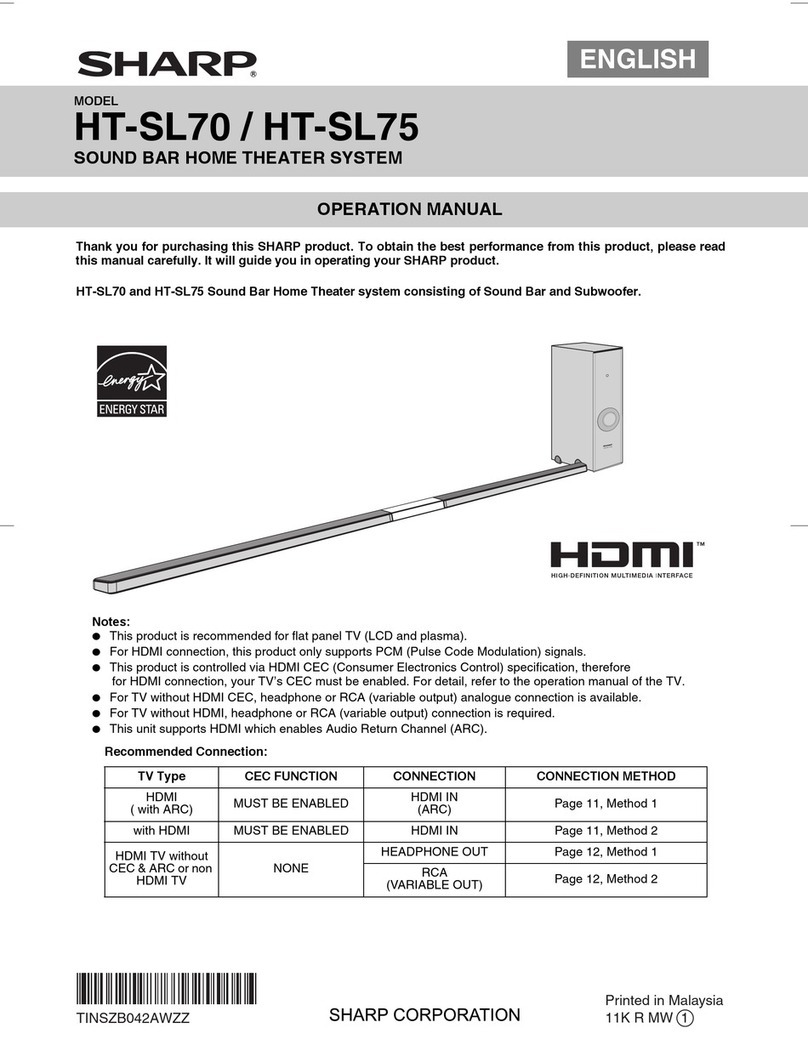 Sharp HT-SL70 Manual de usuario