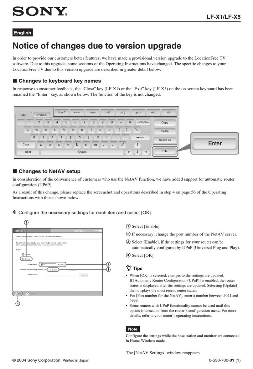 Sony LF-X1, LF-X5 Manual