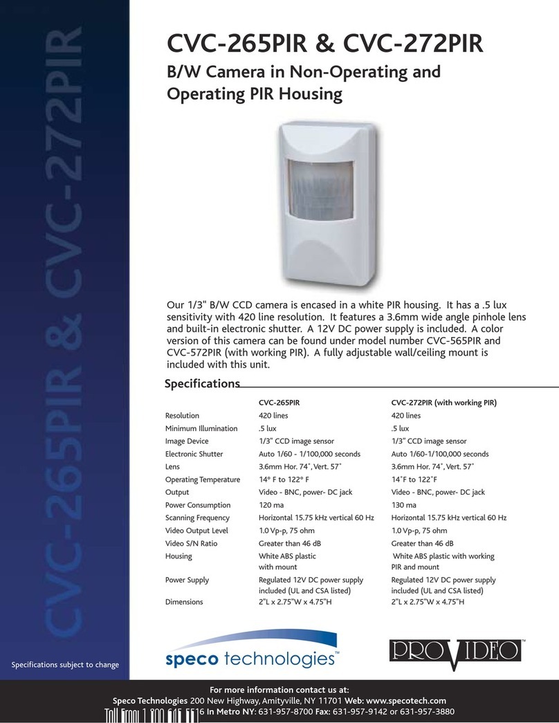 Speco CVC-265PIR Manual de usuario Speco CVC-265PIR Manual de usuario
