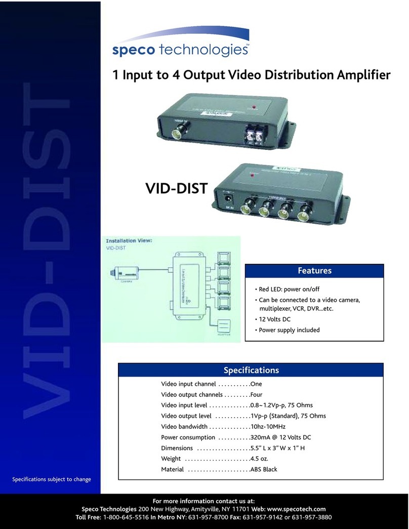 Speco VID-DIST Manual de usuario Speco VID-DIST Manual de usuario