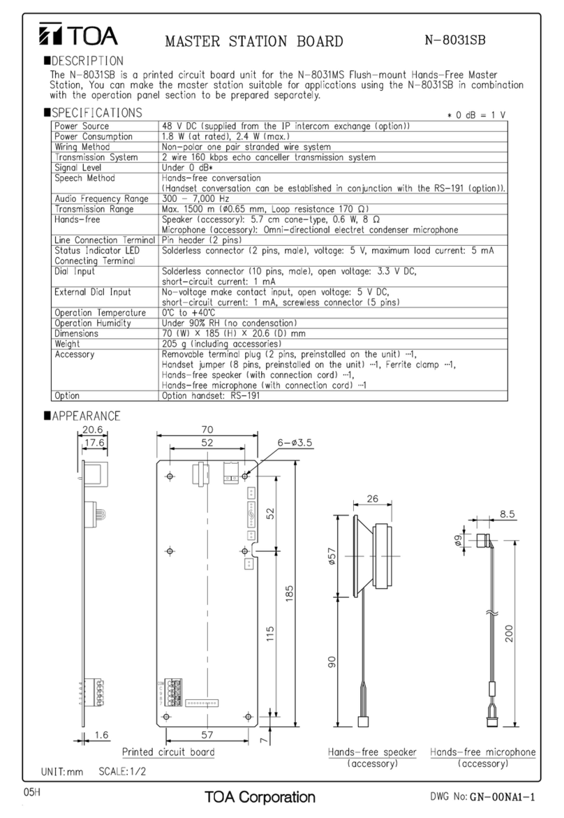 Toa N-8031SB Manual de usuario