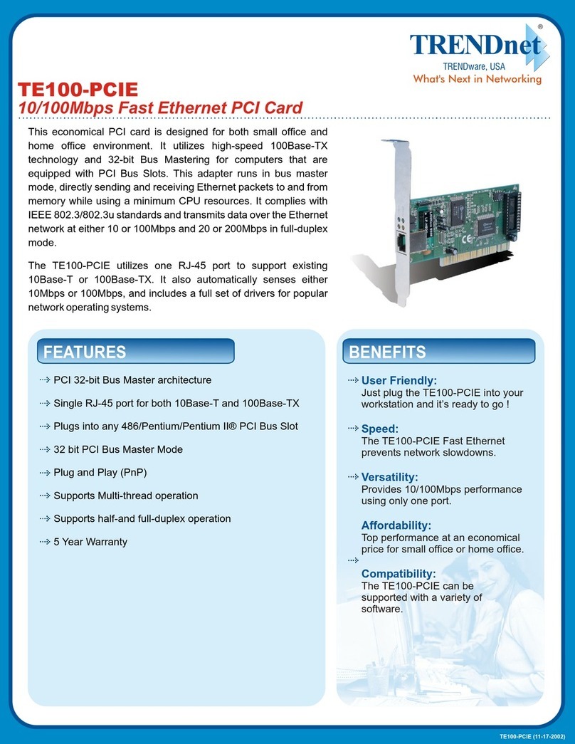 TRENDnet TE100-PCIE Manual de usuario TRENDnet TE100-PCIE Manual de usuario