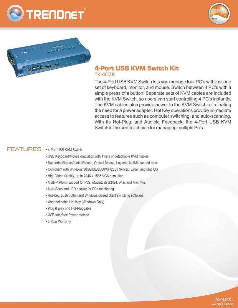 TRENDnet TK-407K - KVM Switch - USB Manual de usuario