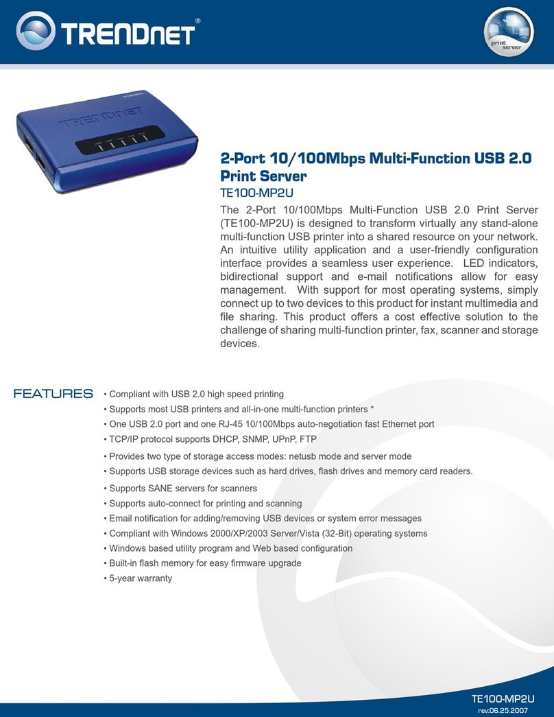 TRENDnet TE100-MP2U Manual de usuario TRENDnet TE100-MP2U Manual de usuario