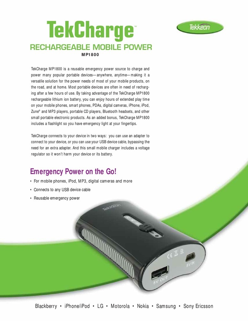 Tekkeon TekCharge MP1800 Manual de usuario Tekkeon TekCharge MP1800 Manual de usuario